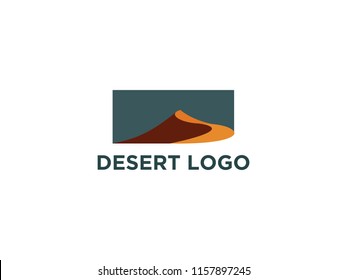 Isolated abstract desert logo in white background. Showing sand dune