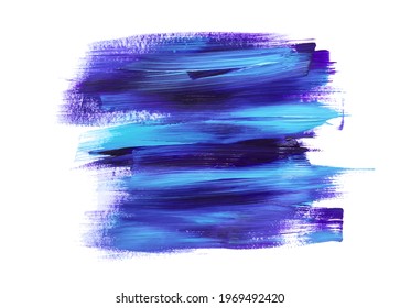 Isolated abstract drawing drawn by hand in turquoise and purple colors, rectangular shape. Vector 10eps. Space for text