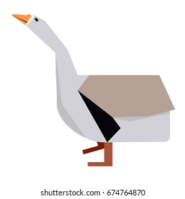Isolated abstract duck on a white background, Vector illustration