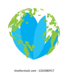 Isolated abstract earth planet. Vector illustration design