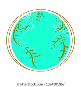 Isolated abstract earth planet. Vector illustration design