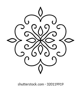 Isolated Abstract Floral pattern on white background. Vector illustration