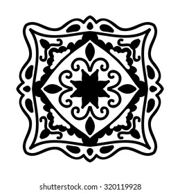 Isolated Abstract Floral pattern on white background. Vector illustration