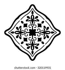 Isolated Abstract Floral pattern on white background. Vector illustration