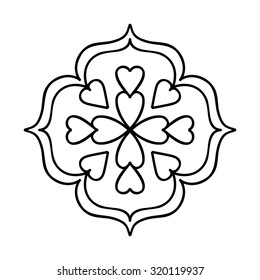 Isolated Abstract Floral pattern on white background. Vector illustration