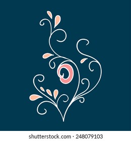 Isolated Abstract Floral pattern. Vector illustration