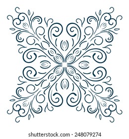 Isolated Abstract Floral pattern. Vector illustration