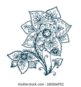 Isolated Abstract Floral pattern. Vector illustration