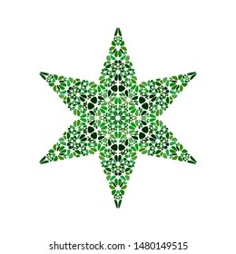 Isolated abstract floral star symbol - colorful ornamental geometrical vector element