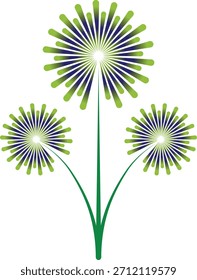 Diseño abstracto aislado de la flor en fondo transparente