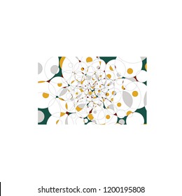 Isolated, Abstract Geometric Expanding Background Wallpaper Design Vector Graphic, Crimson Gold Dark Green Light Gray on White, Circle Shape Iterations, Genesis Generation, Modern Soul, Digital Jazz