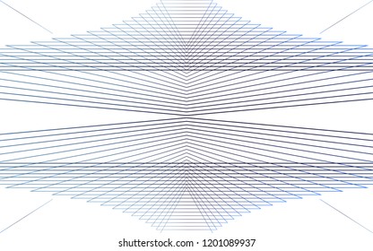 Isolated, Abstract Geometric Expansion Background Wallpaper Design Vector Graphic, Dark Blue on White #4, Triangle Shape, Line Iterations, Expanding, Modern, Digital, Techie, Balance Horizon Pattern