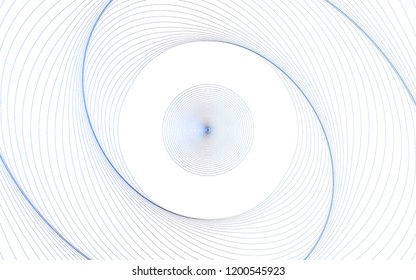 Isolated, Abstract Geometric Swirl Background Wallpaper Design Vector Graphic, Dark Blue on White, Circle Shape, Line Iterations, Expanding, Modern, Digital, Techie, Spiral Dive, Warp Gradient