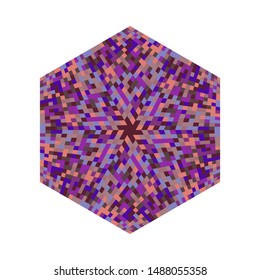 Isolated abstract geometrical tiled mosaic hexagon logo template - colorful vector element on white background