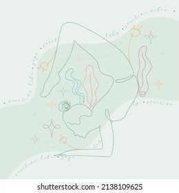 Isolated abstract girl outline stretching with a yoga position Vector