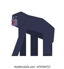 Isolated abstract gorilla on a white background, Vector illustration