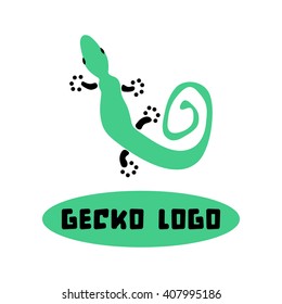 Isolated abstract green and black gecko logo on a white background - Eps10 vector graphics and illustration