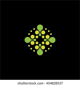 Isolated abstract green color dotted cross vector logo. Medical logotype. Ambulance and hospital icon. Arithmetic plus sign. 