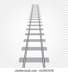 Isolated abstract grey color railway road on checkered background, ladder vector illustration.