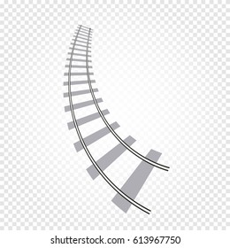 Isolated abstract grey color railway road on checkered background, ladder vector illustration.