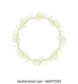Isolated abstract handdrawn round shape. Natural symbol.
