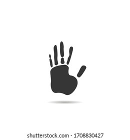 Isolated abstract handprint icon Black paint human hand