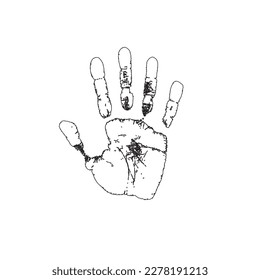 isolated abstract handprint icon, on white background
