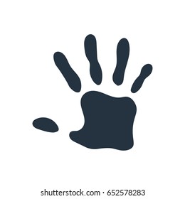 isolated abstract handprint icon, on white background