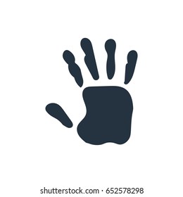 isolated abstract handprint icon, on white background