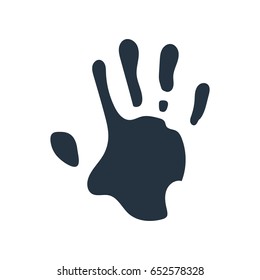 isolated abstract handprint icon, on white background