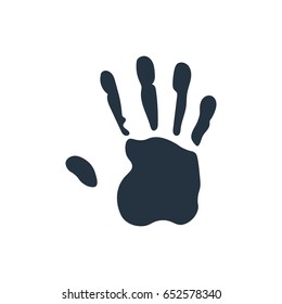 isolated abstract handprint icon, on white background