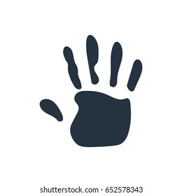 isolated abstract handprint icon, on white background