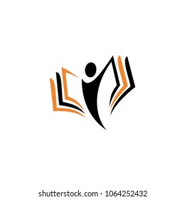 Isolated abstract human silhouette with book vector