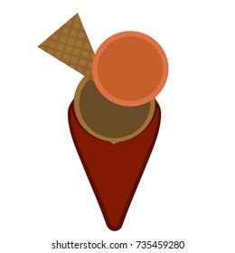 Isolated abstract ice cream icon on a white background, Vector illustration