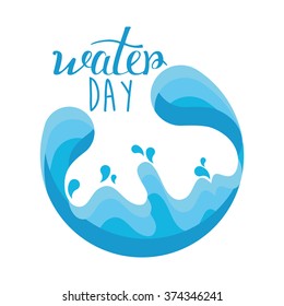 Isolated abstract illustration with a water icon on a white background