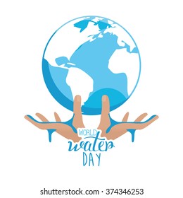 Isolated abstract illustration with a water icon on a white background