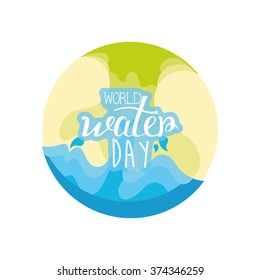 Isolated abstract illustration with a water icon on a white background