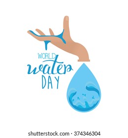 Isolated abstract illustration with a water icon on a white background