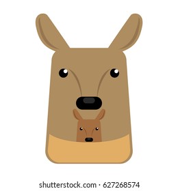Isolated abstract kangaroo on a white background, Vector illustration