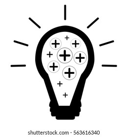 Isolated abstract lightbulb icon on a white background, Vector illustration