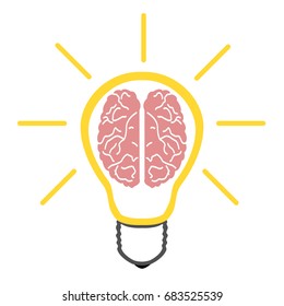 Isolated abstract lightbulb, idea concept, Vector illustration