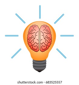 Isolated abstract lightbulb, idea concept, Vector illustration