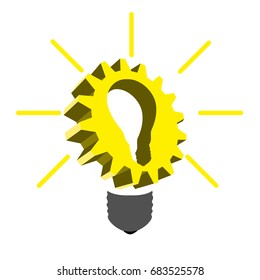 Isolated abstract lightbulb, idea concept, Vector illustration