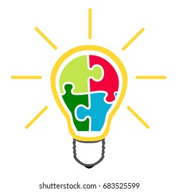Isolated abstract lightbulb, idea concept, Vector illustration