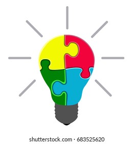 Isolated abstract lightbulb, idea concept, Vector illustration