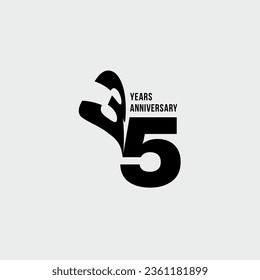 Isolated abstract logo, 35 years. In the form of an open book, magazine. Happy greeting card for the 35th birthday. Black color writing on white background.