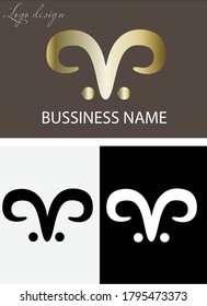 isolated abstract logo gold black and white