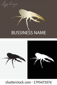 isolated abstract logo gold black and white