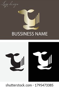 isolated abstract logo gold black and white