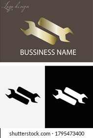 isolated abstract logo gold black and white